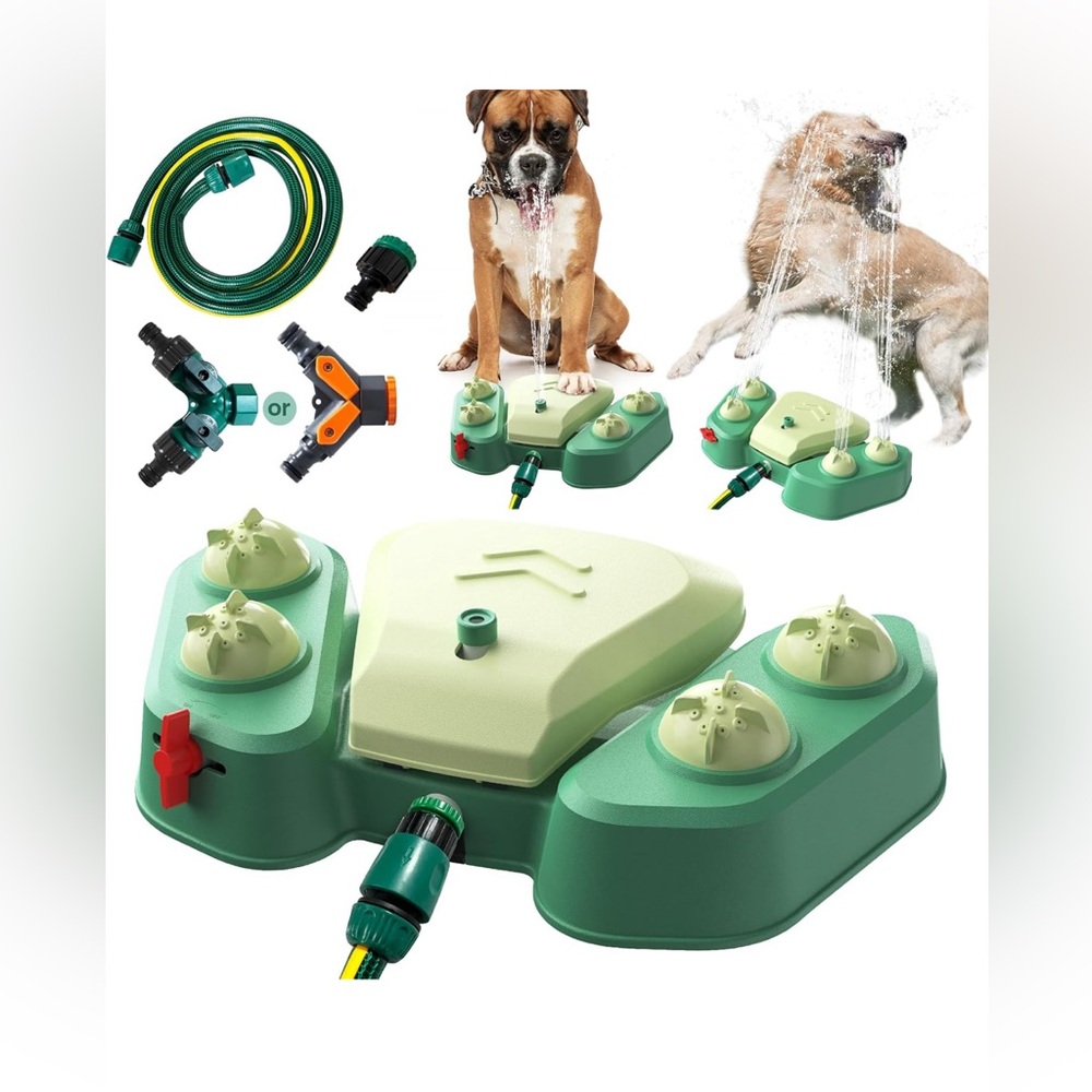 Interactive Green Dog Sprinkler Toy